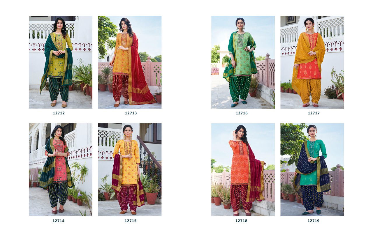 Kalaroop Bandhej Designer Fancy Festive Wear Patiala Modal Ready Made Collection